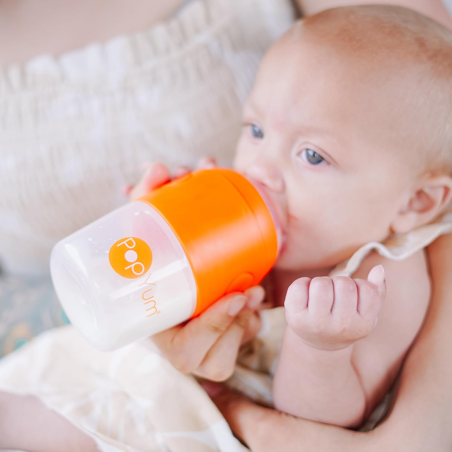 PopYum Stage 2 Medium Flow Anti-Colic Nipples, 2-Pack, 3+ Months 100% Soft Silicone Natural Latch Breast-Like Bottle Replacement Nipple